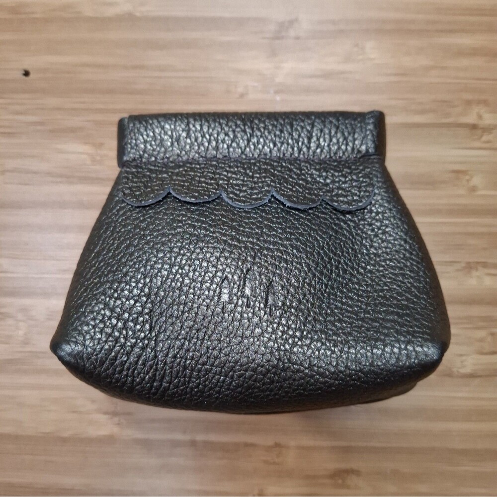Portland Leather Goods PLG Pebbled Gray Leather Penny Pouch Coin Purse...